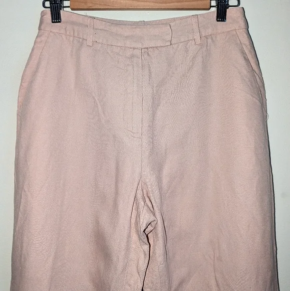 FRANK & OAK Big Cuff Linen Light Peach Trouser Pants Size 6 - Picture 5 of 13